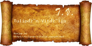 Tulipán Vitális névjegykártya
